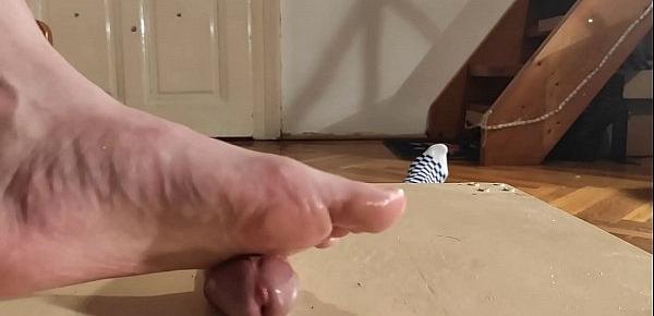  Oiled POV footjob with huge cumshot from beautiful mistress pt2 HD